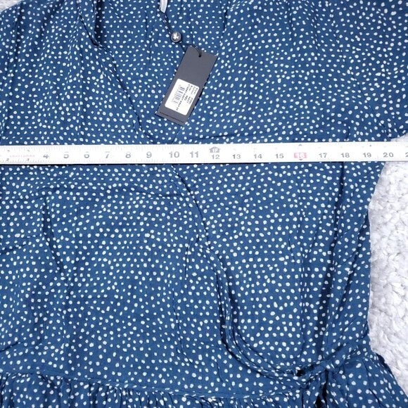 One Teaspoon Starry Night Wrap Dress Navy Blue White Dot Women's Size Medium - Picture 10 of 10